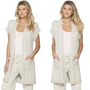 Barefoot Dreams Cozy Chic Ultra Lite Sleeveless Cardi Size XS